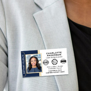 Agent Navy Blue Noary Public Loan Signing Namenschild