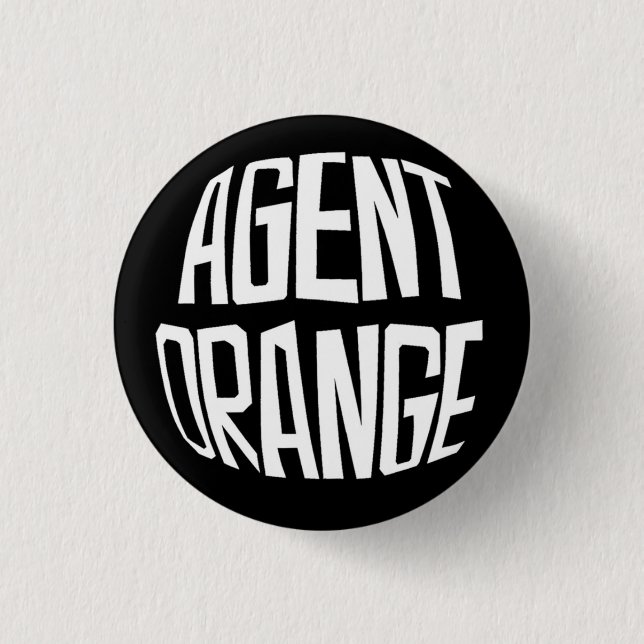 Agent orange "Fisheye" Logo-Punk-Knopf Button (Vorderseite)