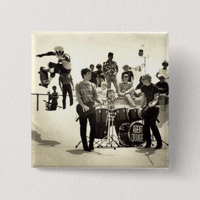 Agent orange "SkateVisions" Skate-Punk-Knopf Button (Vorderseite)