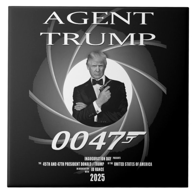 Agent Präsident Donald Trump Tag der Amtseinführun Fliese (Vorderseite)