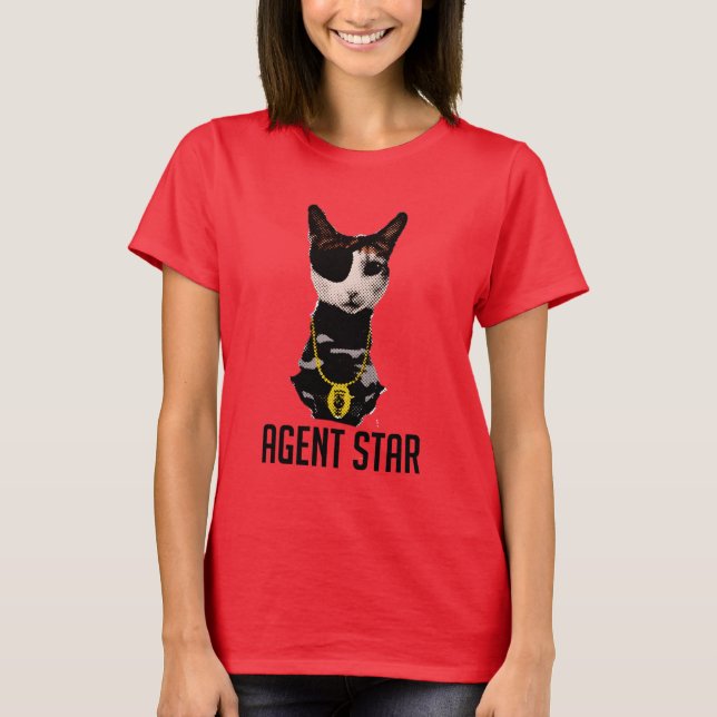 Agent-Stern-Pop-Kunst-T - Shirt (Vorderseite)
