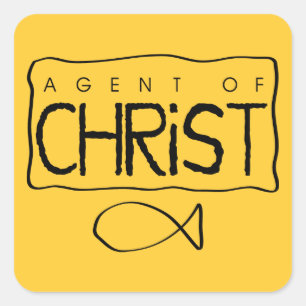 Agent von Christus-Aufkleber Quadratischer Aufkleber