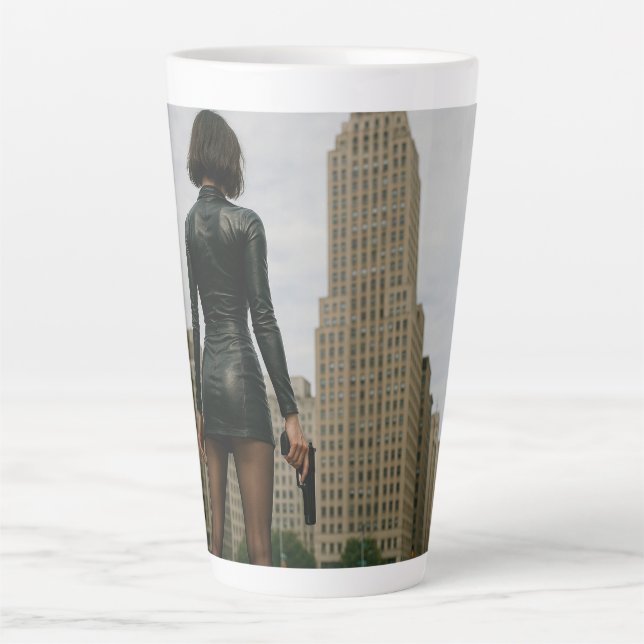 Agentin Black Poster Milchtasse (Vorderseite)