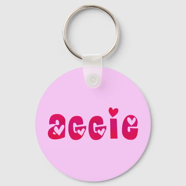 Aggie im Herzen Schlüsselanhänger (Vorderseite)