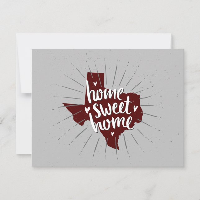 Aggie Maroon Zuhause Sweet Zuhause - Texas Mitteilungskarte (Vorderseite)