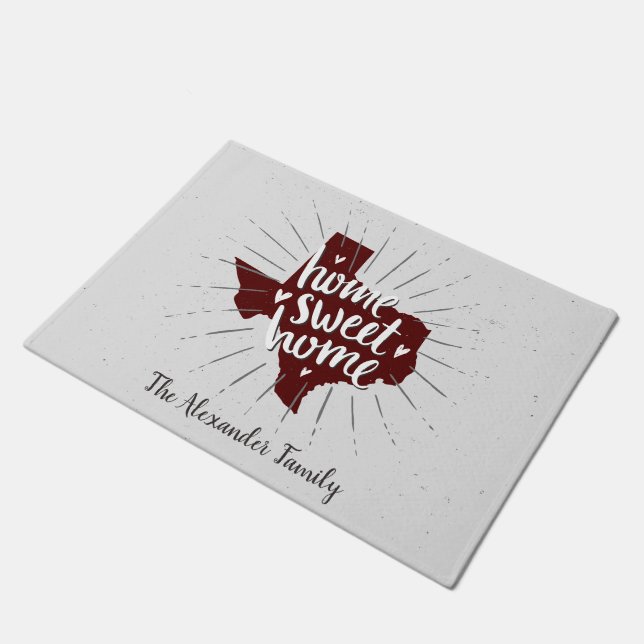 Aggies Maroon Zuhause Sweet Zuhause - Texas Fußmatte (Schrägansicht)