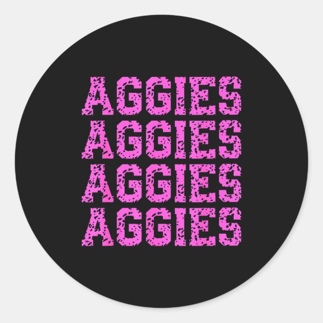 Aggies  runder aufkleber (Vorderseite)