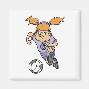aggressive Grafik eines Fußballspielers Magnet