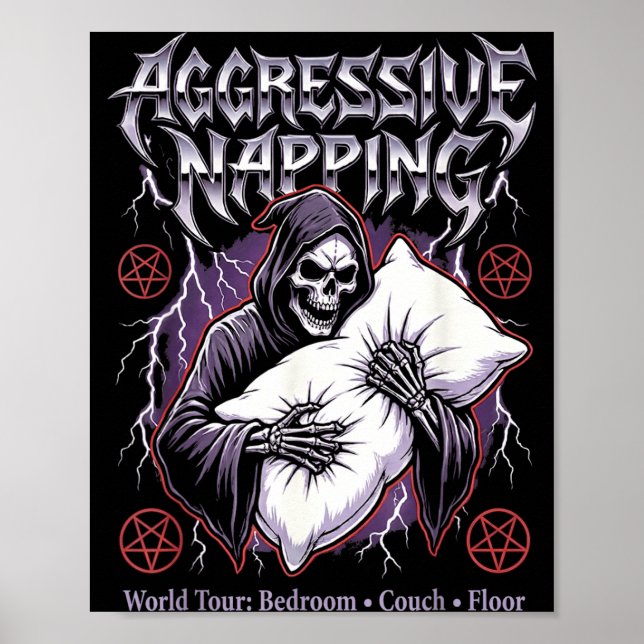 Aggressive Napng Funny Heavy Metal Grim Reaper Sle Poster (Vorne)
