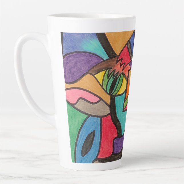 Aggressive Neugier Latte Tasse (Links)