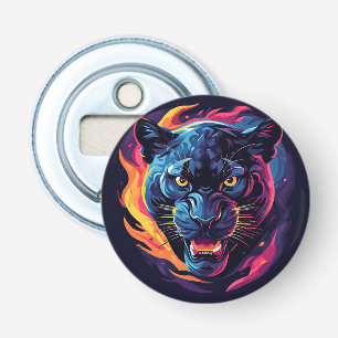 Aggressive Panther Artwork in Neon Colors Flaschenöffner
