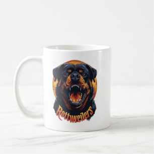 Aggressiver Rottweiler-Hund Kunst Kaffeebecher - W Kaffeetasse