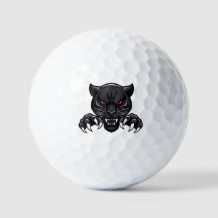Aggressiver schwarzer Panther mit roten Augen Golfball