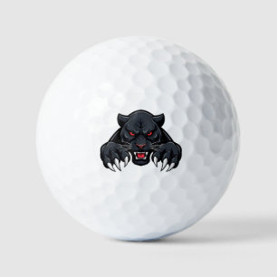 Aggressiver schwarzer Panther mit roten Augen Golfball