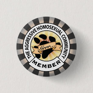 Aggressives Bärn-Abzeichen Button