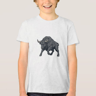 Aggressives Power-Bull-Design Tri-Blend Shirt