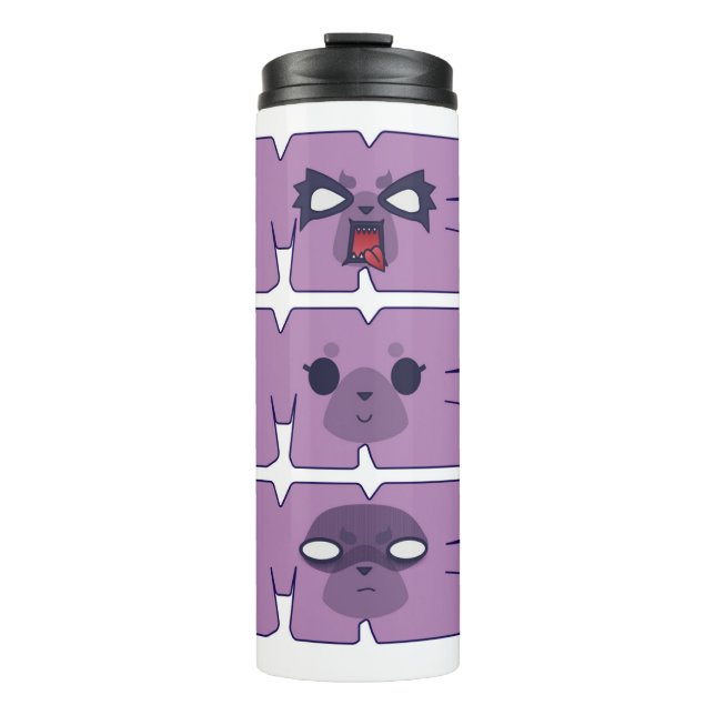 Aggretsuko! Gesichter-Thermal-Tumbler Thermosbecher (Vorderseite)
