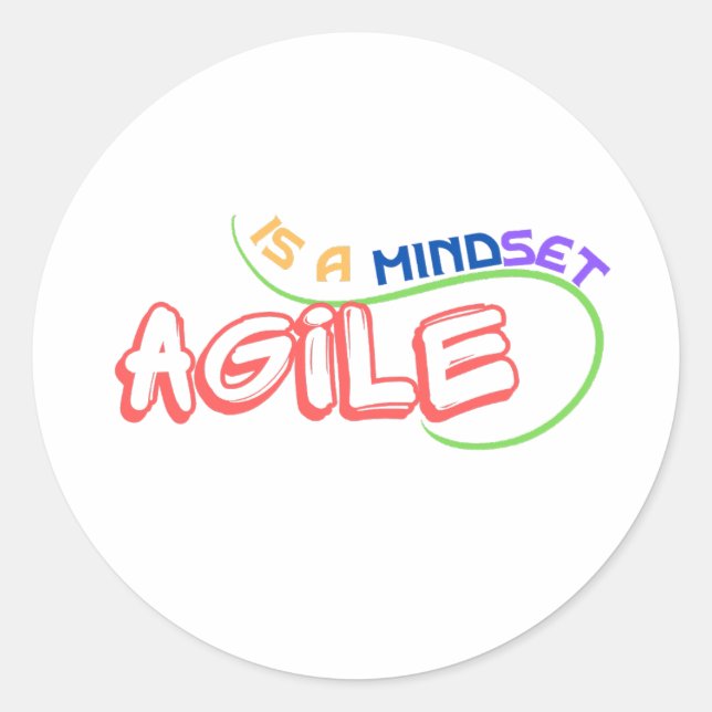 Agile est un sticker rond classique (Devant)