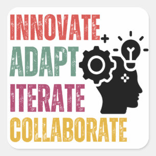 Agile Mindset Kernprinzipien Positives Denken Quadratischer Aufkleber