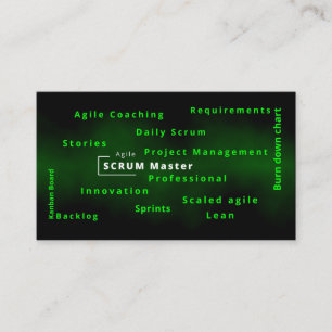 Agile Scrum Master für agile Projektverwaltung Visitenkarte