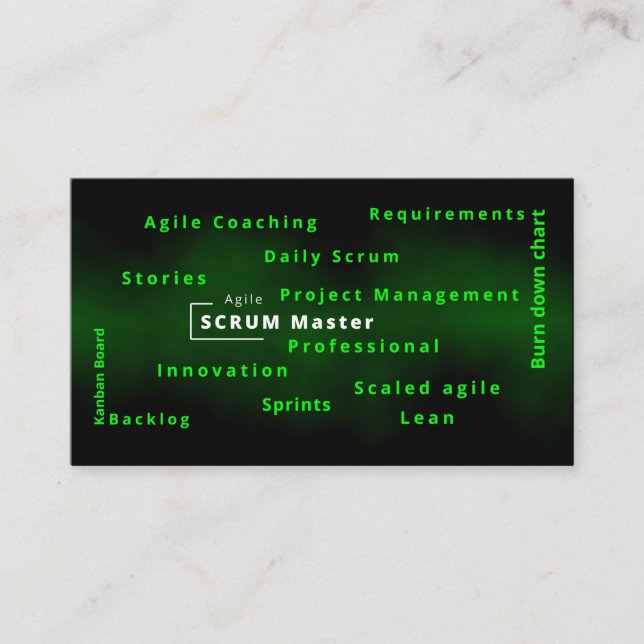 Agile Scrum Master für agile Projektverwaltung Visitenkarte (Vorderseite)