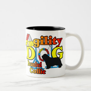 Agility Bartded Collie Geschenke Zweifarbige Tasse
