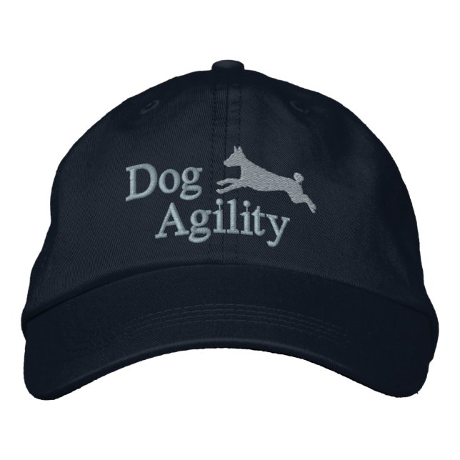 Agility Basenji bestickter Hut (dunkel) (Vorderseite)
