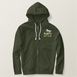 Agility-Blau Heeler Bestickter Hoodie