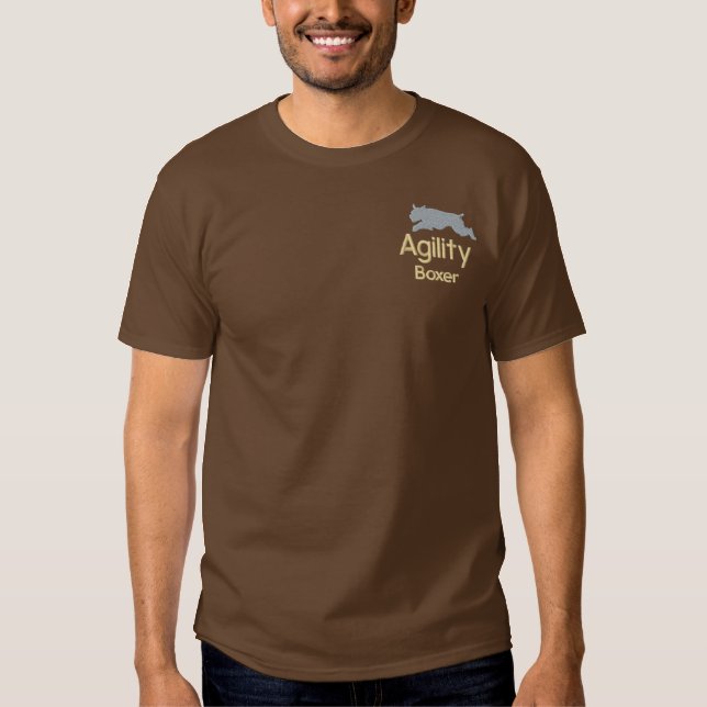 Agility-Boxer Besticktes T-Shirt (Vorderseite)