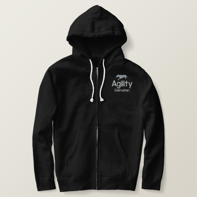 Agility-Dalmatiner Bestickter Hoodie (Design vorne)