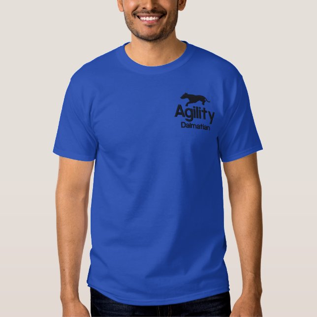 Agility-Dalmatiner Besticktes T-Shirt (Vorderseite)