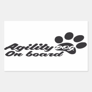 Agility Dog On Board Rechteckiger Aufkleber