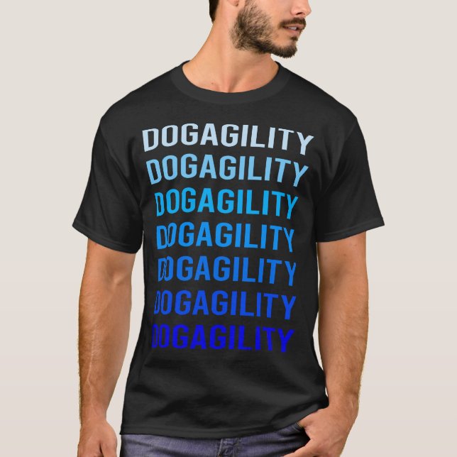 Agility für Blauer Text T-Shirt (Vorderseite)