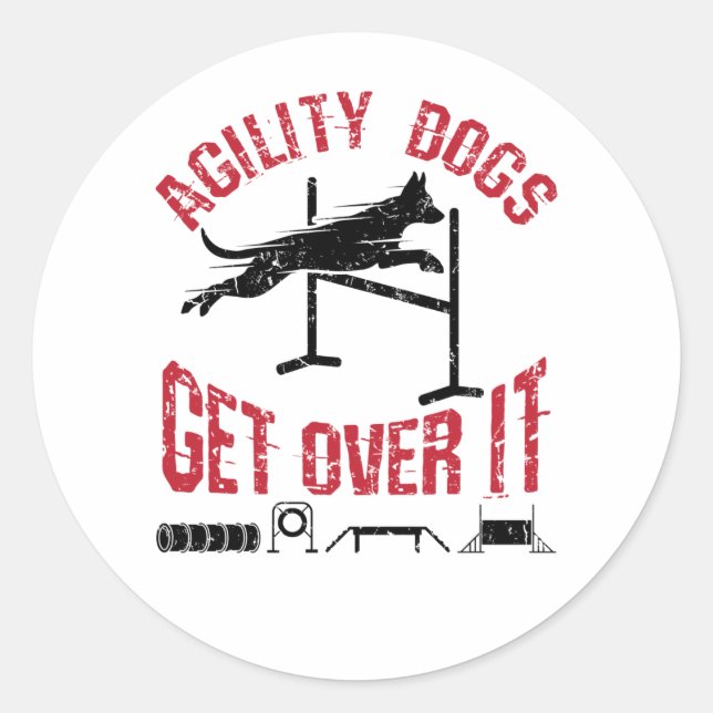 Agility-Hunde kommen darüber hinaus Runder Aufkleber (Vorderseite)