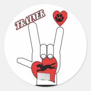 AGILITY-HUNDEtrainer - LIEBE ASL-ZEICHEN-I SIE Runder Aufkleber