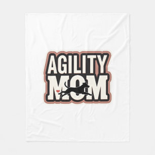 Agility-Mama Vintage-Hunde-Agility-Silhouette Typo Fleecedecke