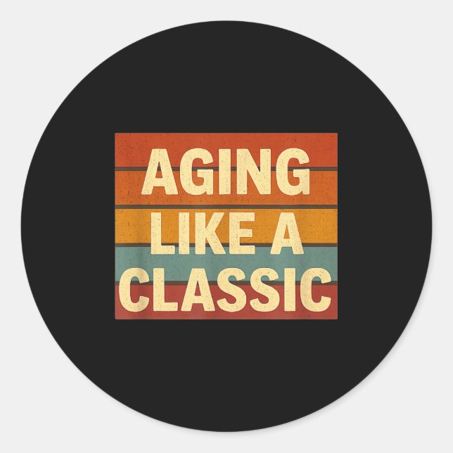 Aging Like Clic Funny Retro Sarcastic Birthday  Runder Aufkleber (Vorderseite)