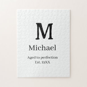 Aging perfekt seit 19XX Monogramm Namensbuchstabe