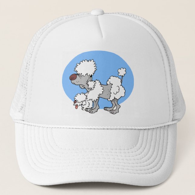Aging Poodle Cartoon Cap Truckerkappe (Vorderseite)