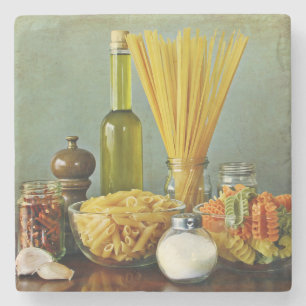 aglio, olio e peperoncino (Knoblauch, Öl und Chili Steinuntersetzer