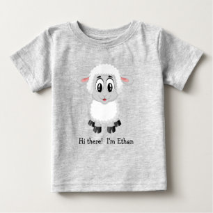 Agneau blanc mignon   T-shirt bébé mouton