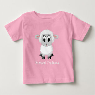 Agneau blanc mignon   T-shirt bébé mouton