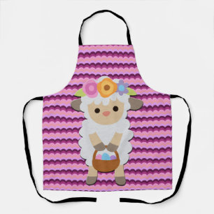 Agneau de Pâques mignon Abstrait tablier multicolo