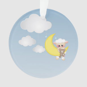 Agneau, lune et nuages de bébé
