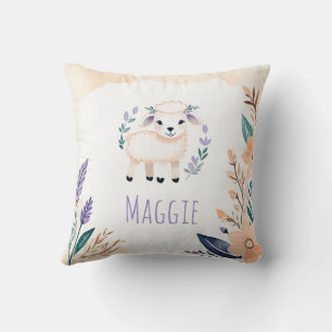 Agneau mignon personnalisé Coussin Boho Floral Des