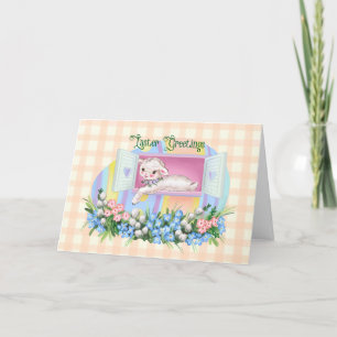 Agneau vintage inspiré dans la carte OEuf de Pâque