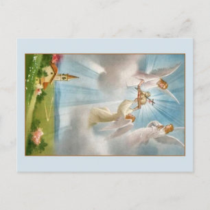 Agneau vintage ressuscité de Dieu Anges Carte post