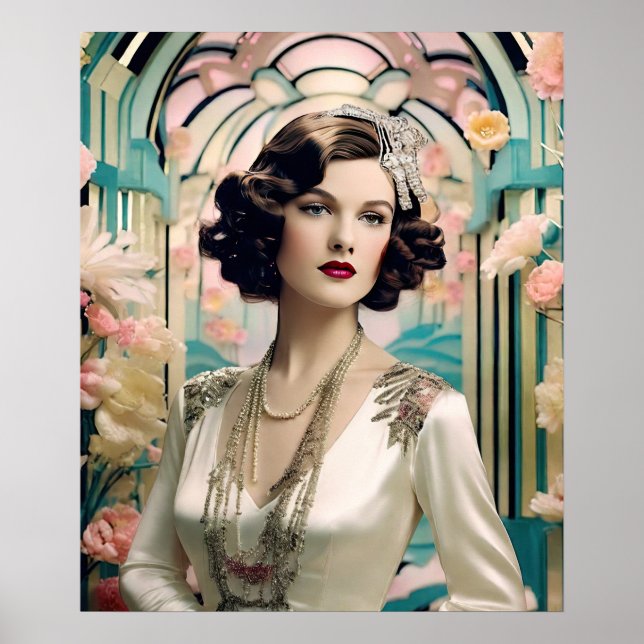 Agnes an Art Deco Woman Poster (Vorne)