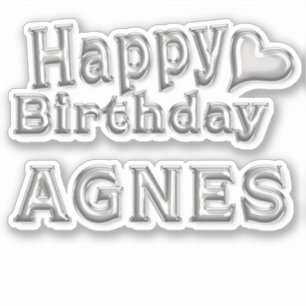 Agnes Happy Birthday silver Aufkleber Sticker