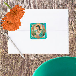 Agnes of Rome (BK 006) Quadratischer Aufkleber